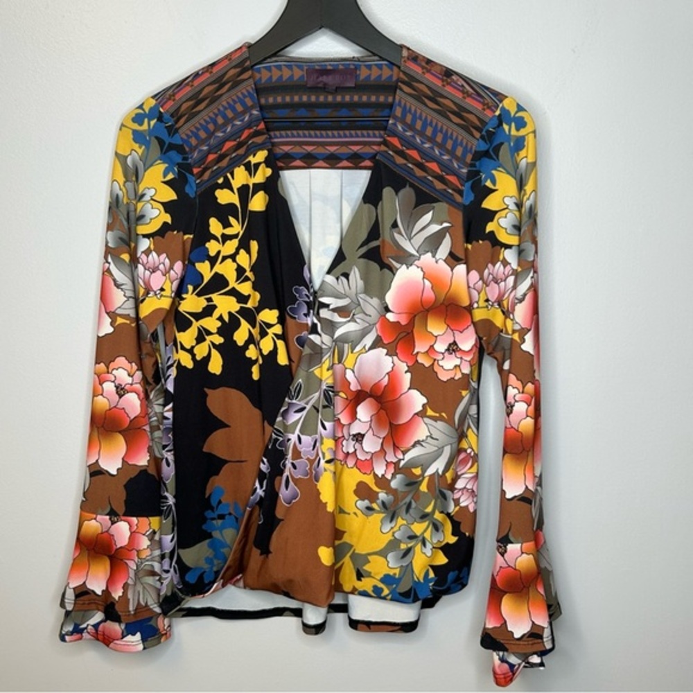 Hale Bob Floral Print Blouse Size S